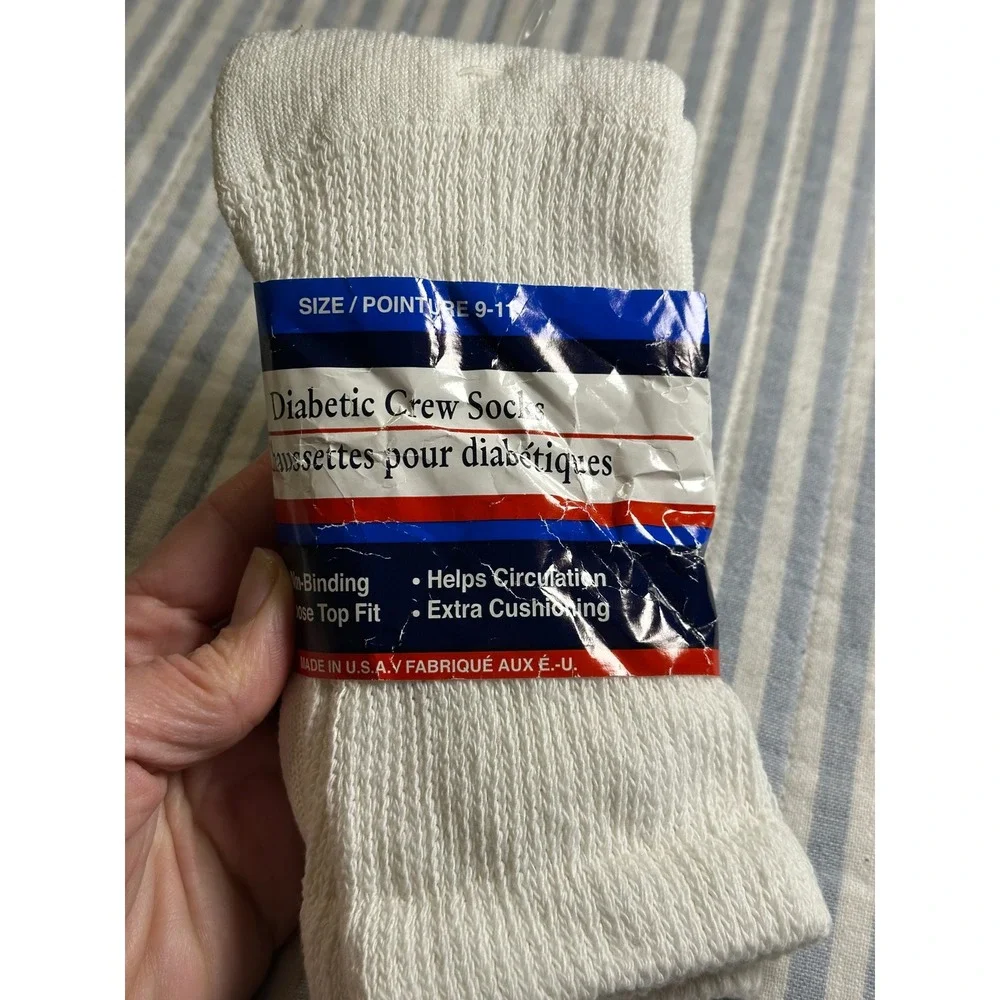 Phillip Edwards Excell‎ Diabetic Crew Socks 3 Pair Bundle Grey White Size 9-11